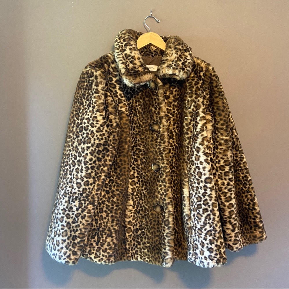 Vtg Liz Claiborne Cheetah Print Fur Coat